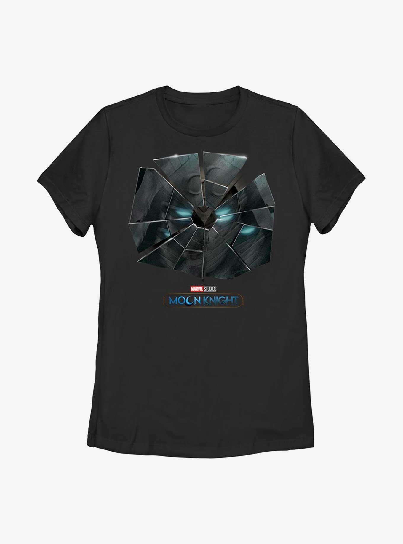 Marvel Moon Knight Broken Glass Womens T-Shirt, BLACK, hi-res