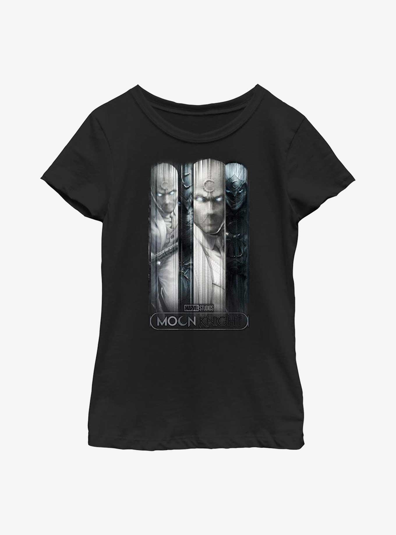 Marvel Moon Knight Glass Panels Youth Girls T-Shirt, BLACK, hi-res