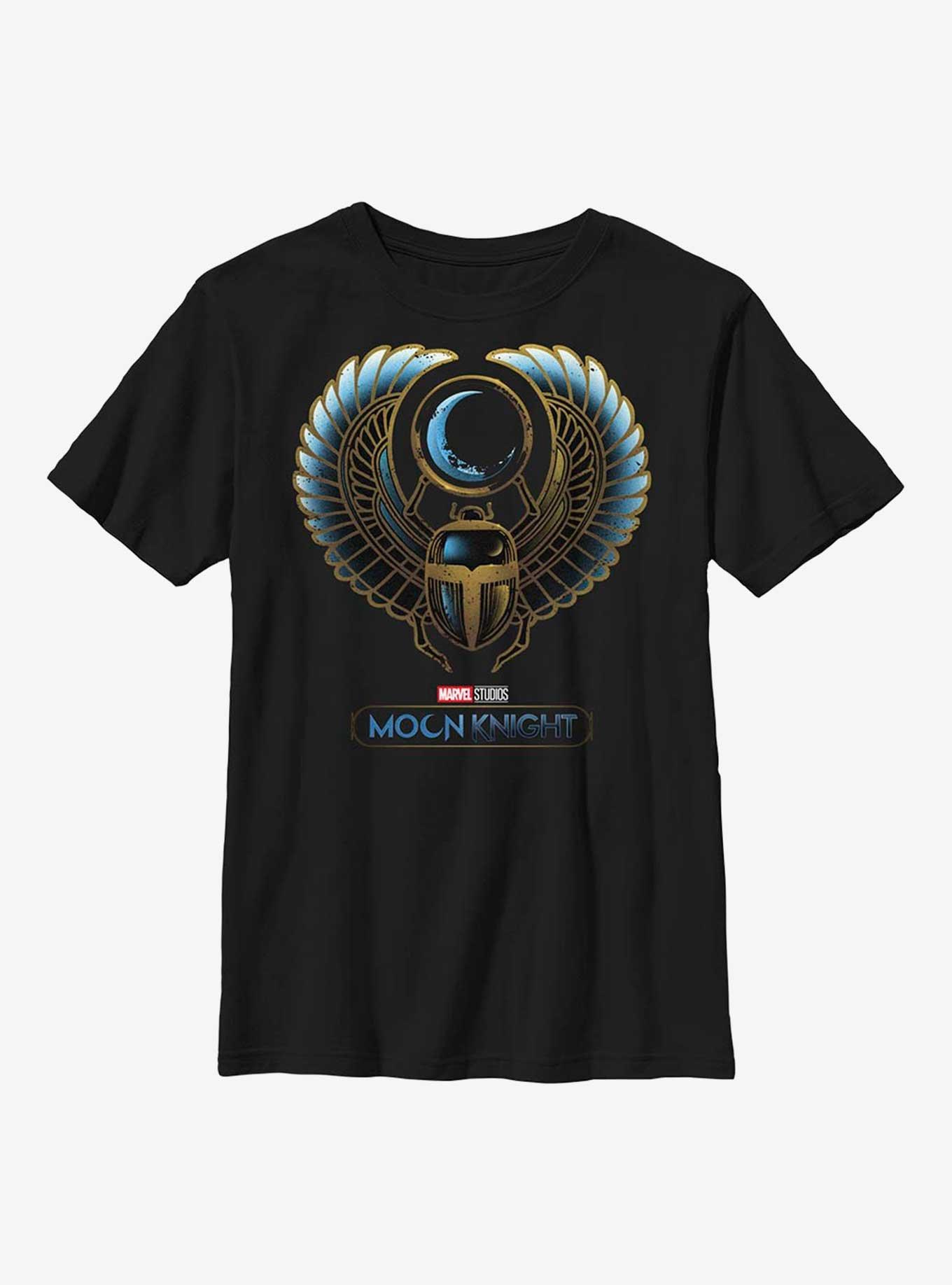 Marvel Moon Knight Scarab Moon Youth T-Shirt, BLACK, hi-res