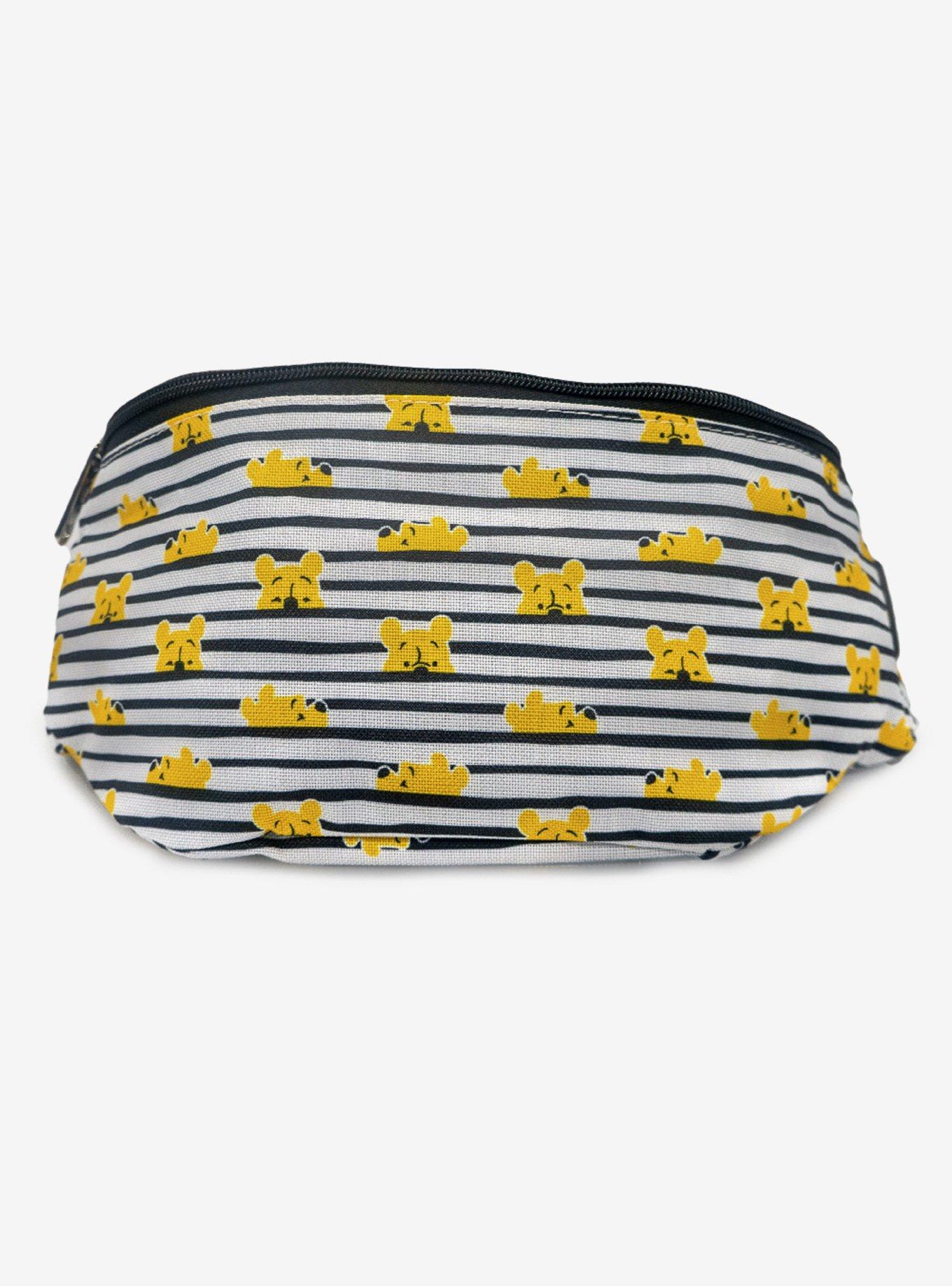 Disney Winnie The Pooh Peeking Stripes White Black Fanny Pack, , hi-res