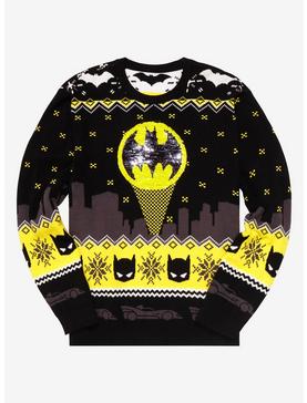 DC Comics Batman Bat Signal Sequin Holiday Sweater - BoxLunch Exclusive, , hi-res