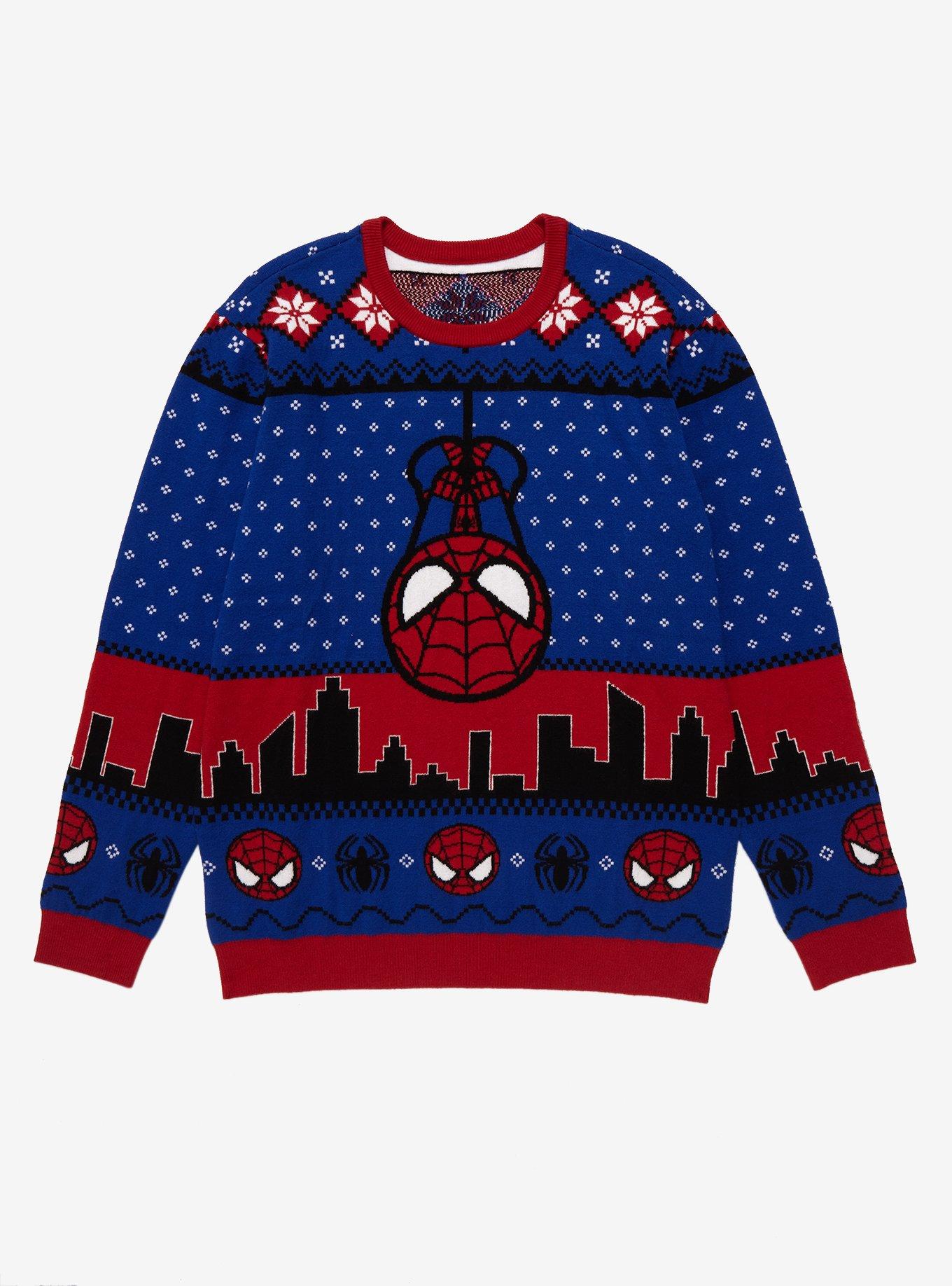 Marvel Spider-Man Chibi Spidey Holiday Sweater - BoxLunch Exclusive |  BoxLunch