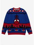 Marvel Spider-Man Chibi Spidey Holiday Sweater - BoxLunch Exclusive, BLUE, hi-res