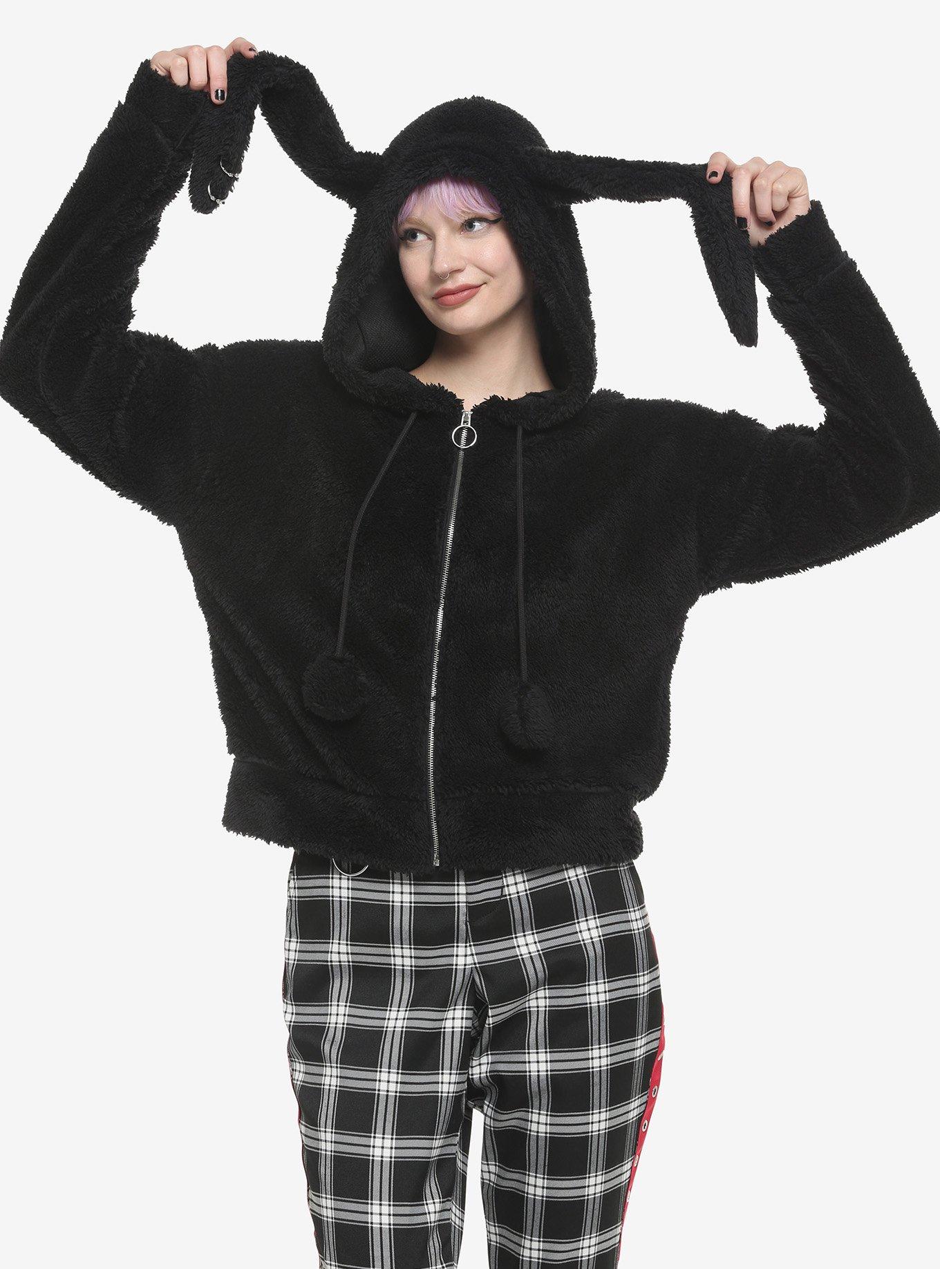 Fuzzy black hoodie best sale