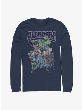 Marvel Avengers Comic Retro Group Long Sleeve T-Shirt, , hi-res