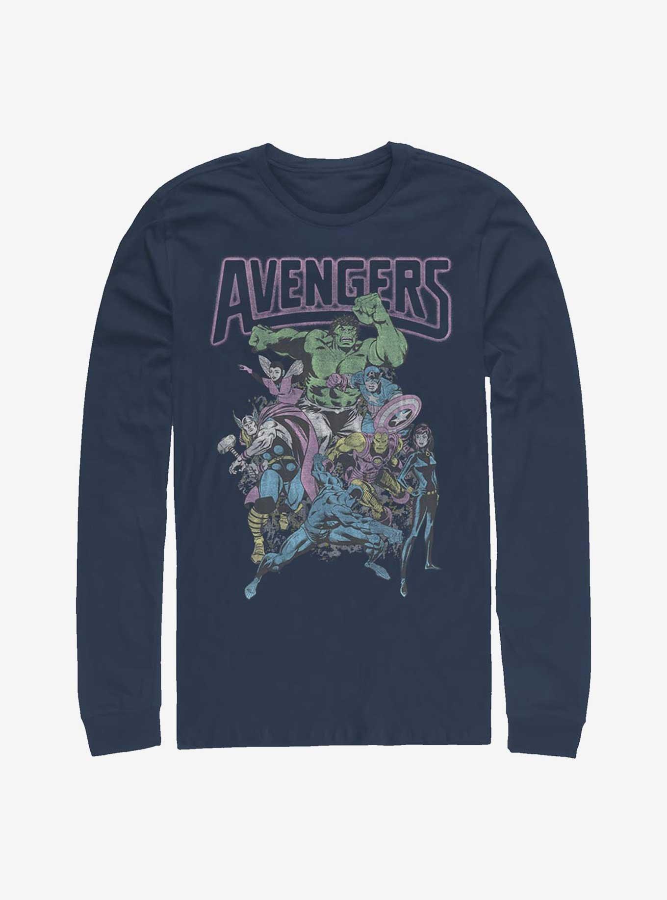 Marvel Avengers Comic Retro Group Long Sleeve T-Shirt, , hi-res