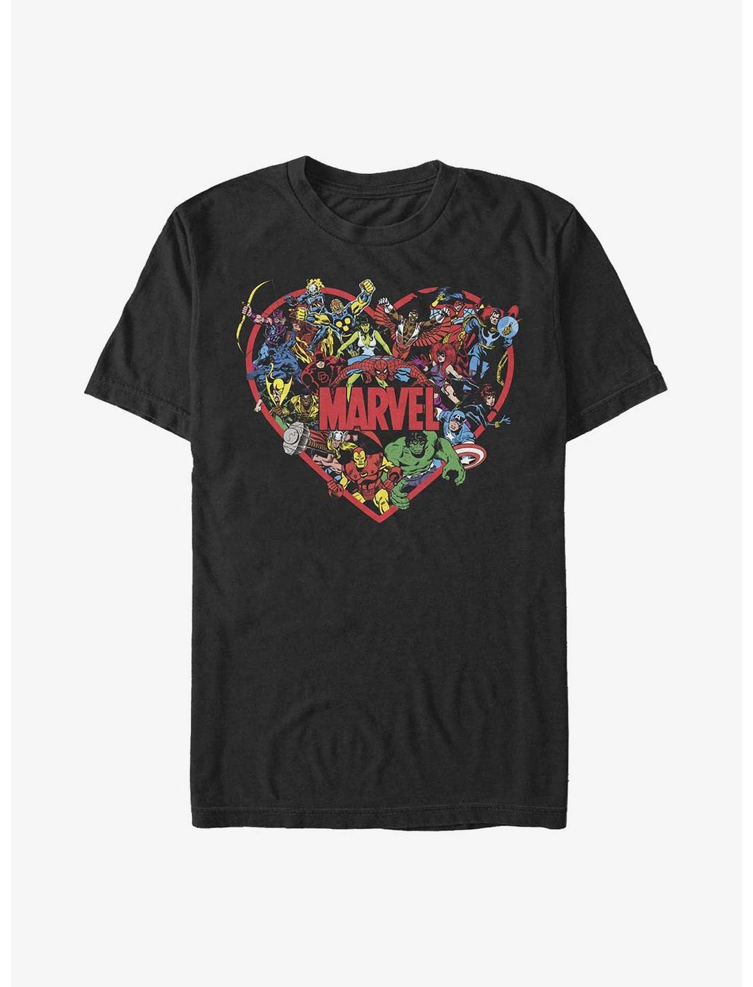 Marvel Avengers Hero Heart T-Shirt, BLACK, hi-res