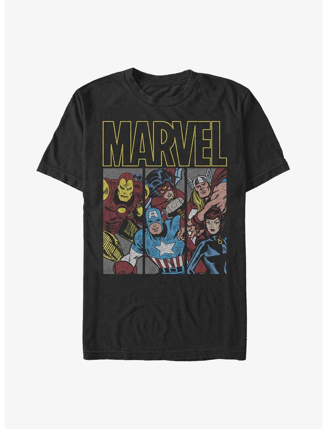 Marvel Avengers Tri Panel Heroes T-Shirt, BLACK, hi-res