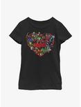 Marvel Avengers Hero Heart Youth Girls T-Shirt, BLACK, hi-res