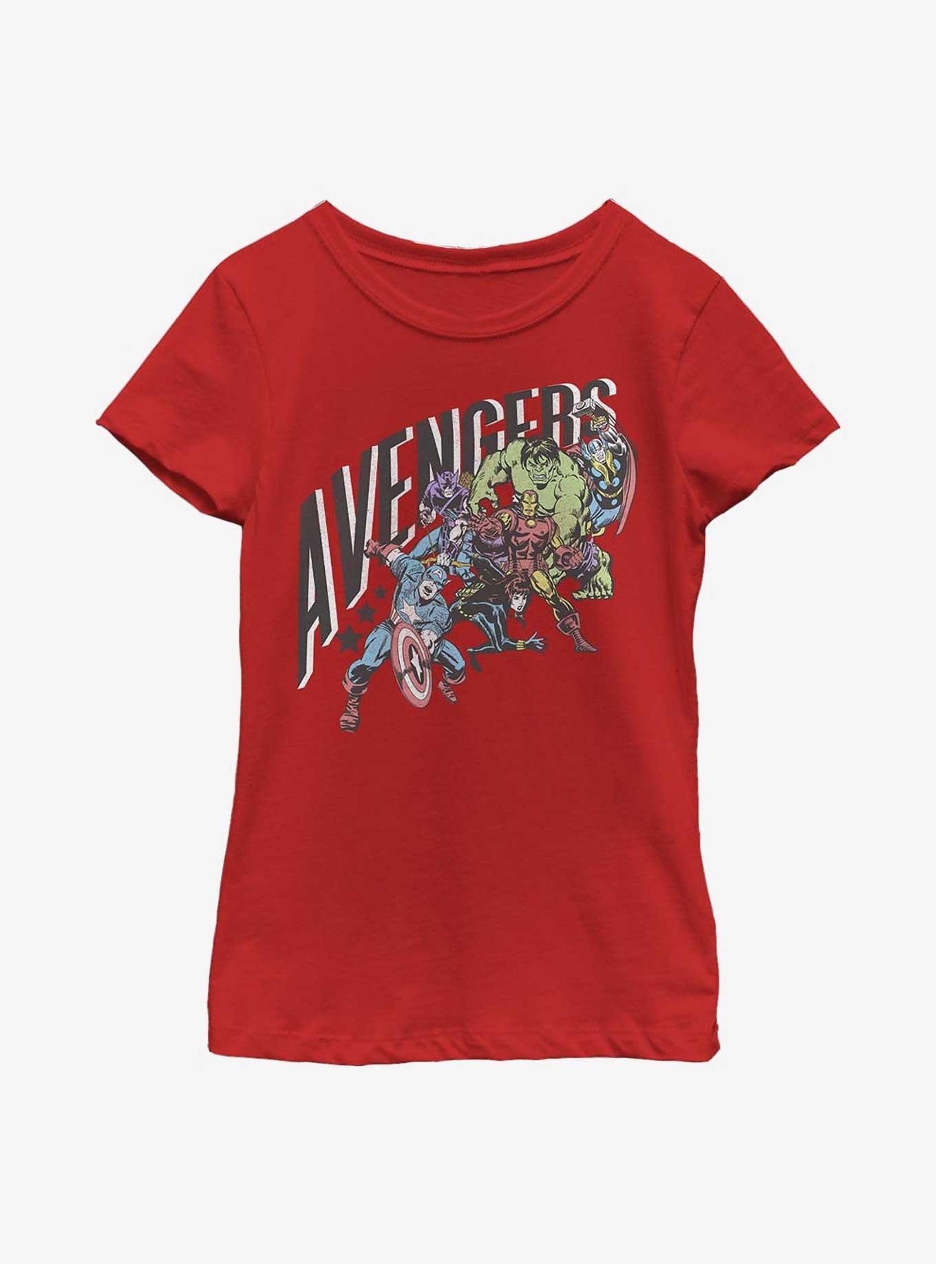 Marvel Avengers Pastel Group Youth Girls T-Shirt, , hi-res