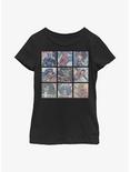 Marvel Avengers Square Comic Panels Youth Girls T-Shirt, BLACK, hi-res