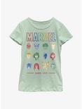 Marvel Avengers Faces Youth Girls T-Shirt, MINT, hi-res