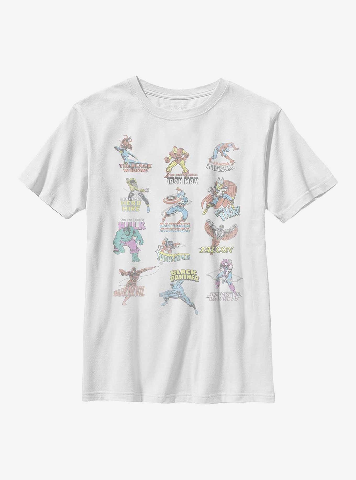 Marvel Avengers Character Chart Youth T-Shirt, , hi-res