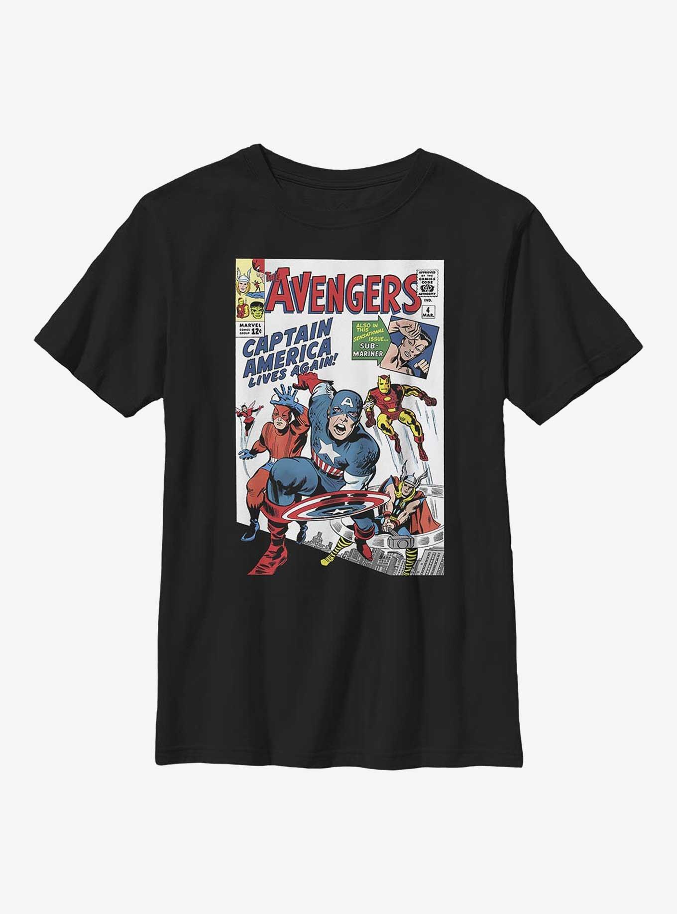 Marvel Avengers Comic Captain America Lives Again Youth T-Shirt, , hi-res