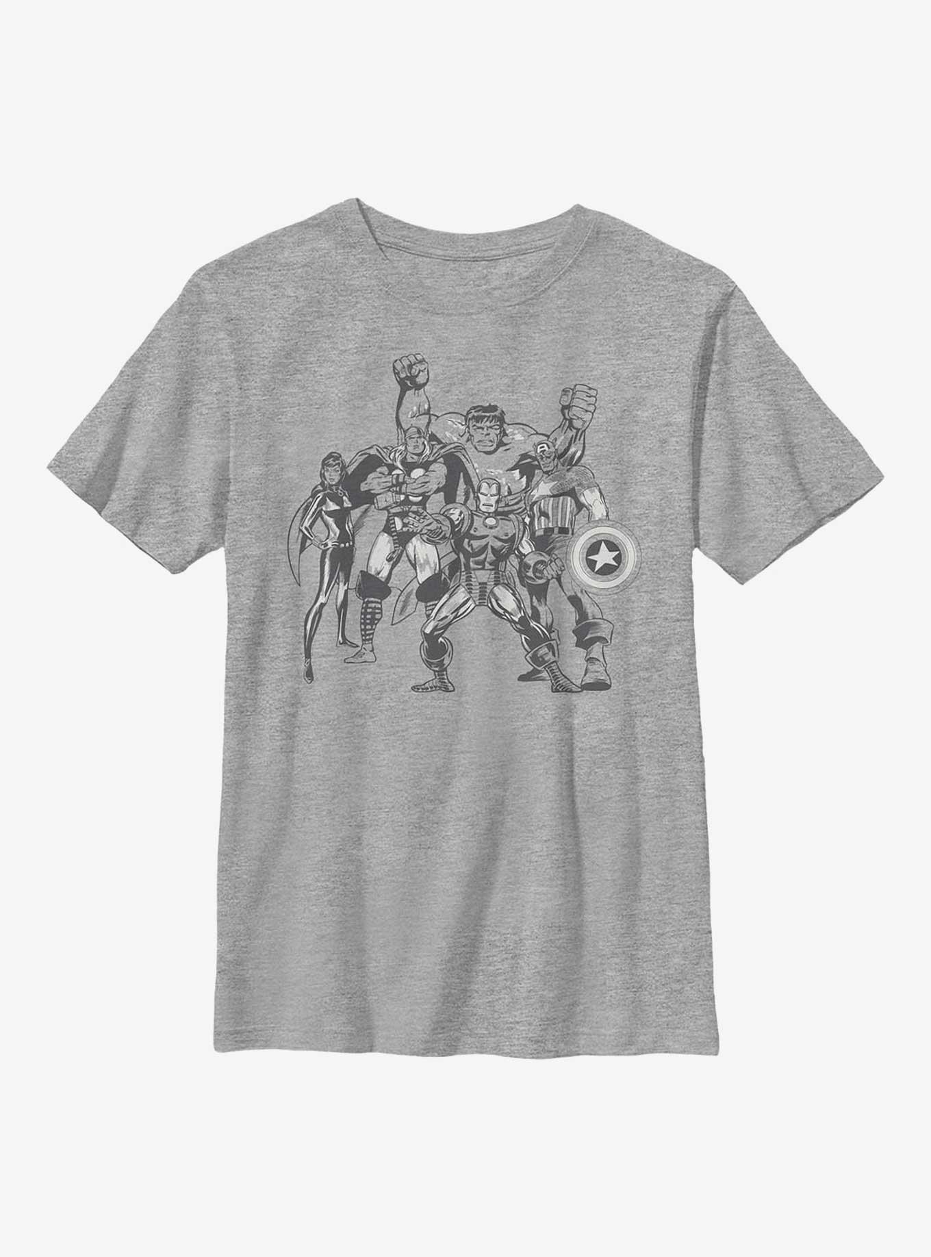 Marvel Avengers Mono Retro Group Youth T-Shirt, , hi-res