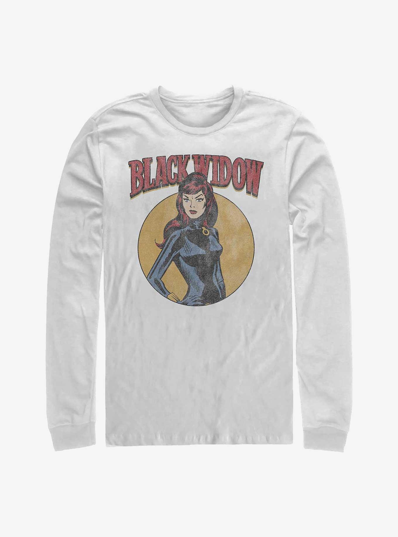 Marvel Black Widow Hero Pose Long Sleeve T-Shirt, WHITE, hi-res