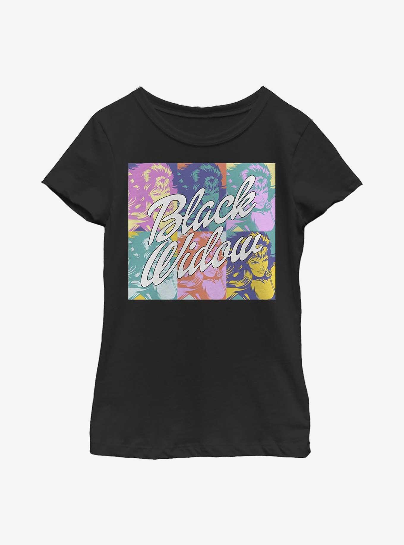 Marvel Black Widow Pop Art Youth Girls T-Shirt, BLACK, hi-res