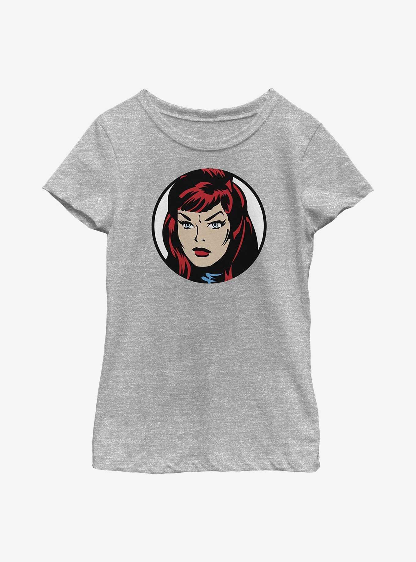 Marvel Black Widow Face Youth Girls T-Shirt, , hi-res