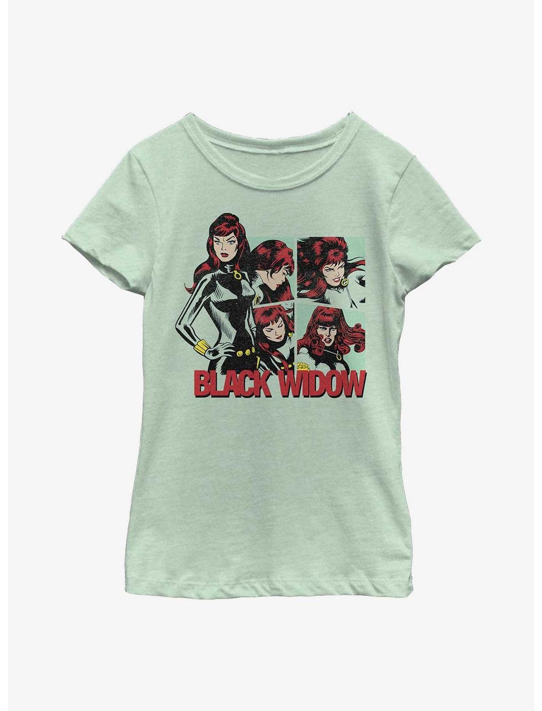 Marvel Black Widow Hero Panels Youth Girls T-Shirt, MINT, hi-res