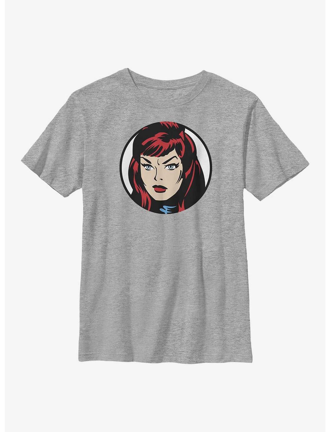 Marvel Black Widow Face Youth T-Shirt, ATH HTR, hi-res