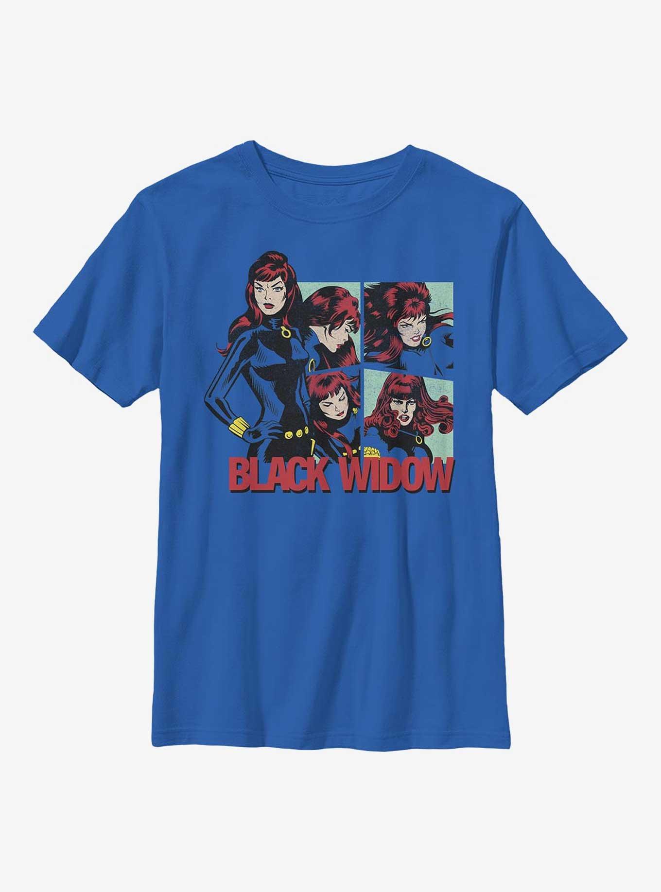 Marvel Black Widow Hero Panels Youth T-Shirt, ROYAL, hi-res