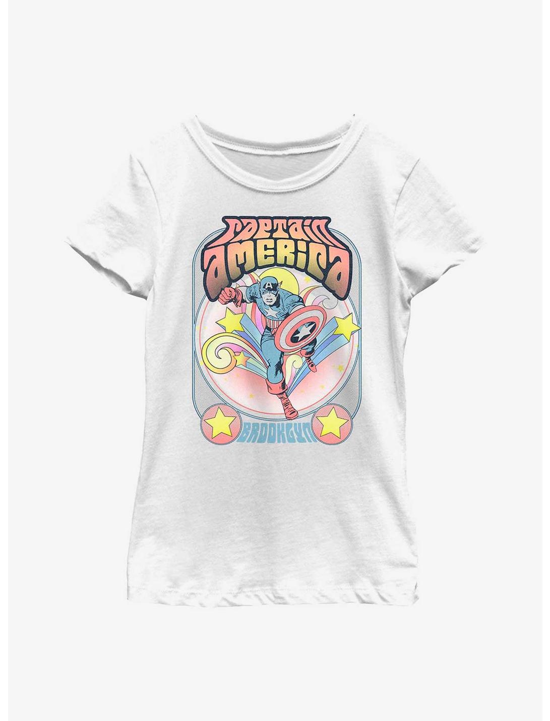Marvel Captain America Groovy Youth Girls T-Shirt, WHITE, hi-res
