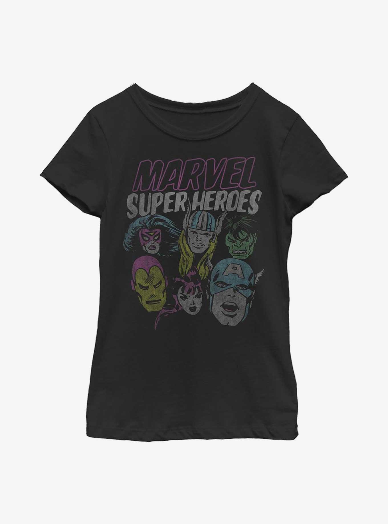 Marvel Grunge Super Heroes Youth Girls T-Shirt, BLACK, hi-res