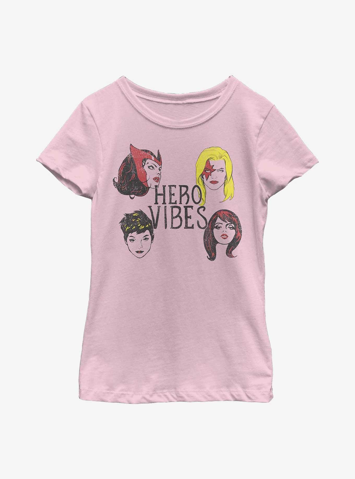 Marvel Hero Vibes Youth Girls T-Shirt, PINK, hi-res