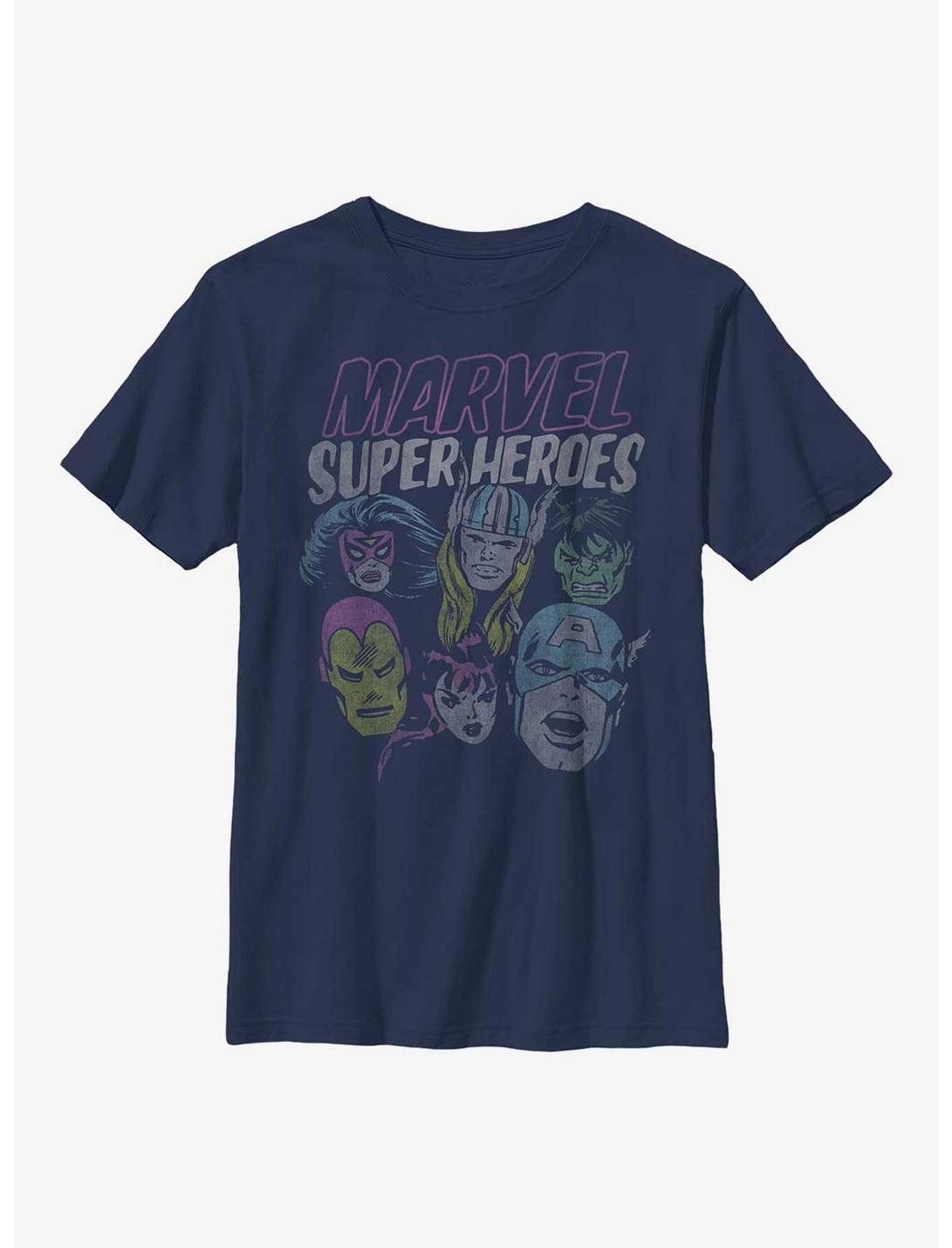 Marvel Grunge Super Heroes Youth T-Shirt, NAVY, hi-res