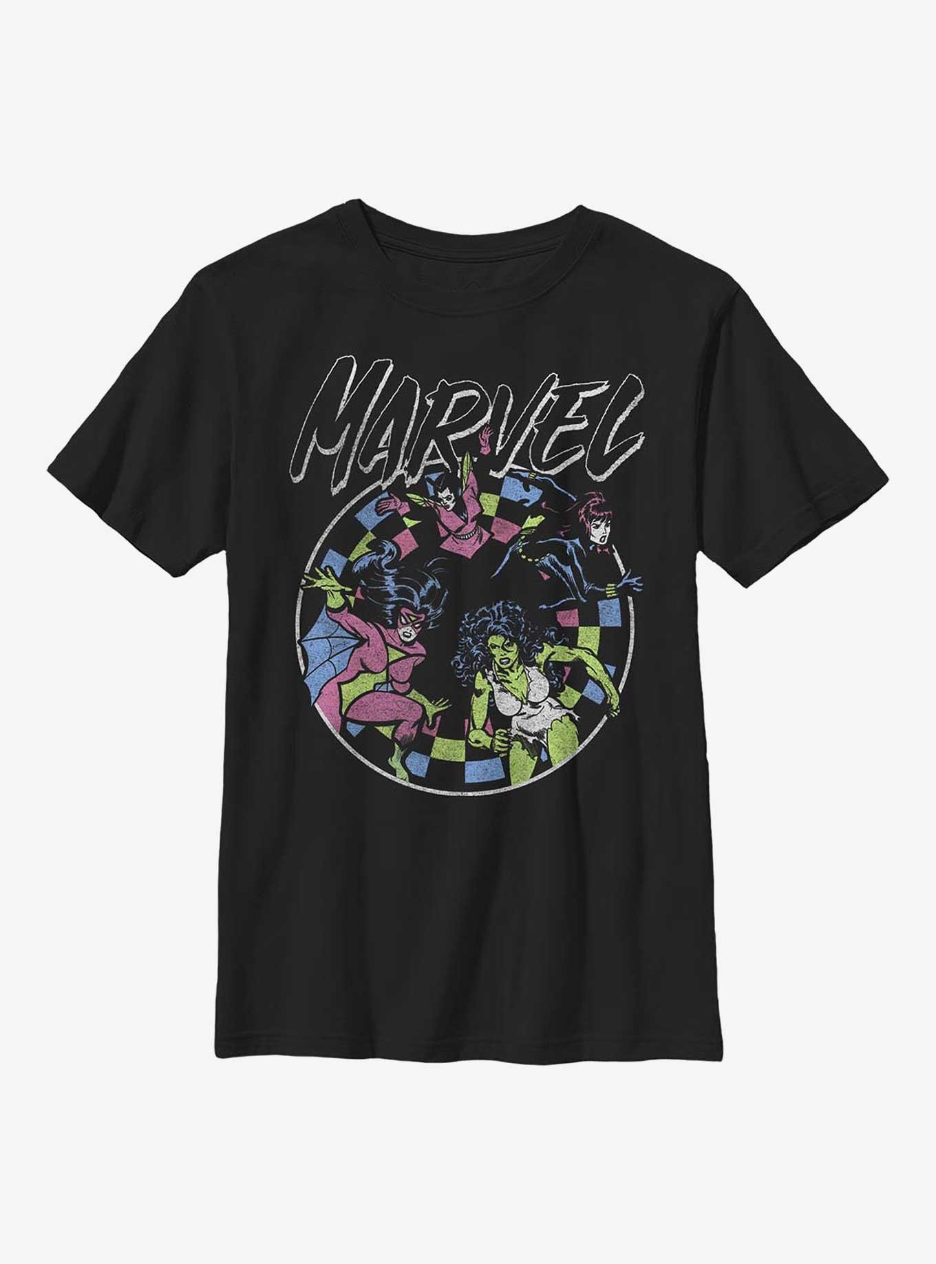 Marvel Retro Grunge Heroes Youth T-Shirt, BLACK, hi-res