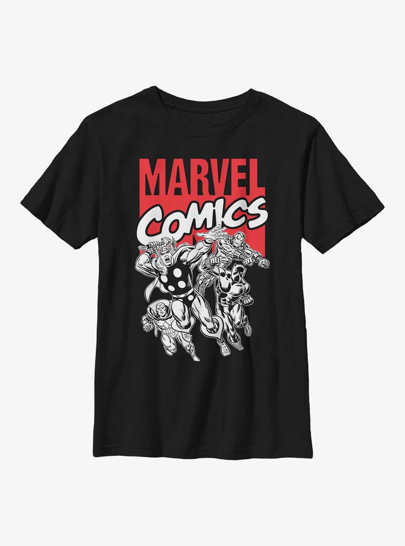 Marvel Heroes Attack Youth T-Shirt, BLACK, hi-res