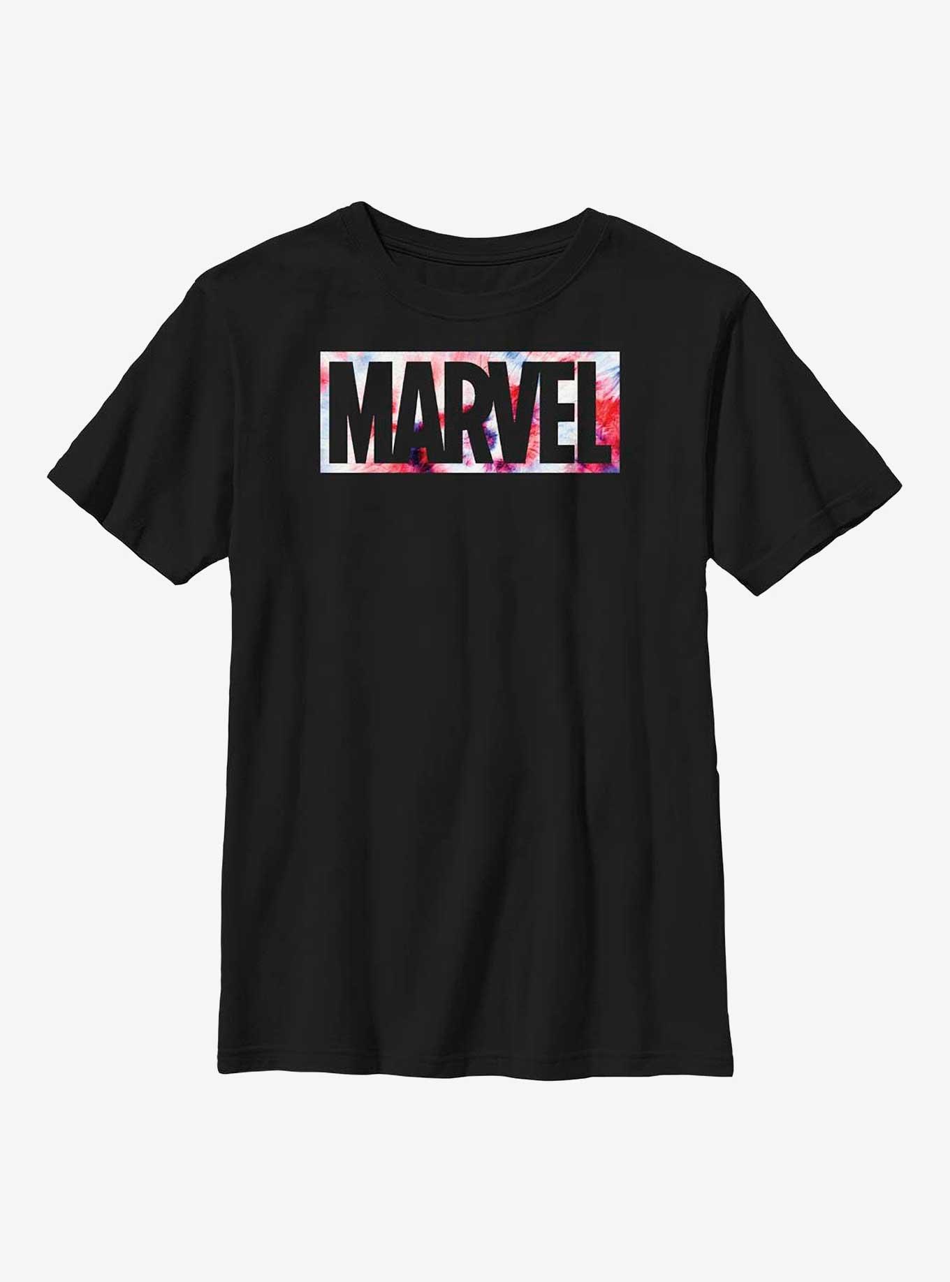 Marvel Tie-Dye Logo Youth T-Shirt, BLACK, hi-res
