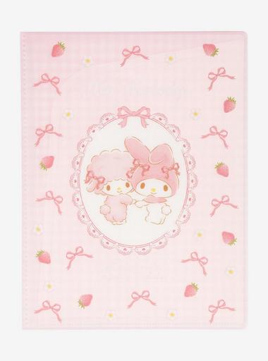 My Melody Plastic Folder with Pockets and Zipper, Clear File, A4 Size, Sanrio  Stationery