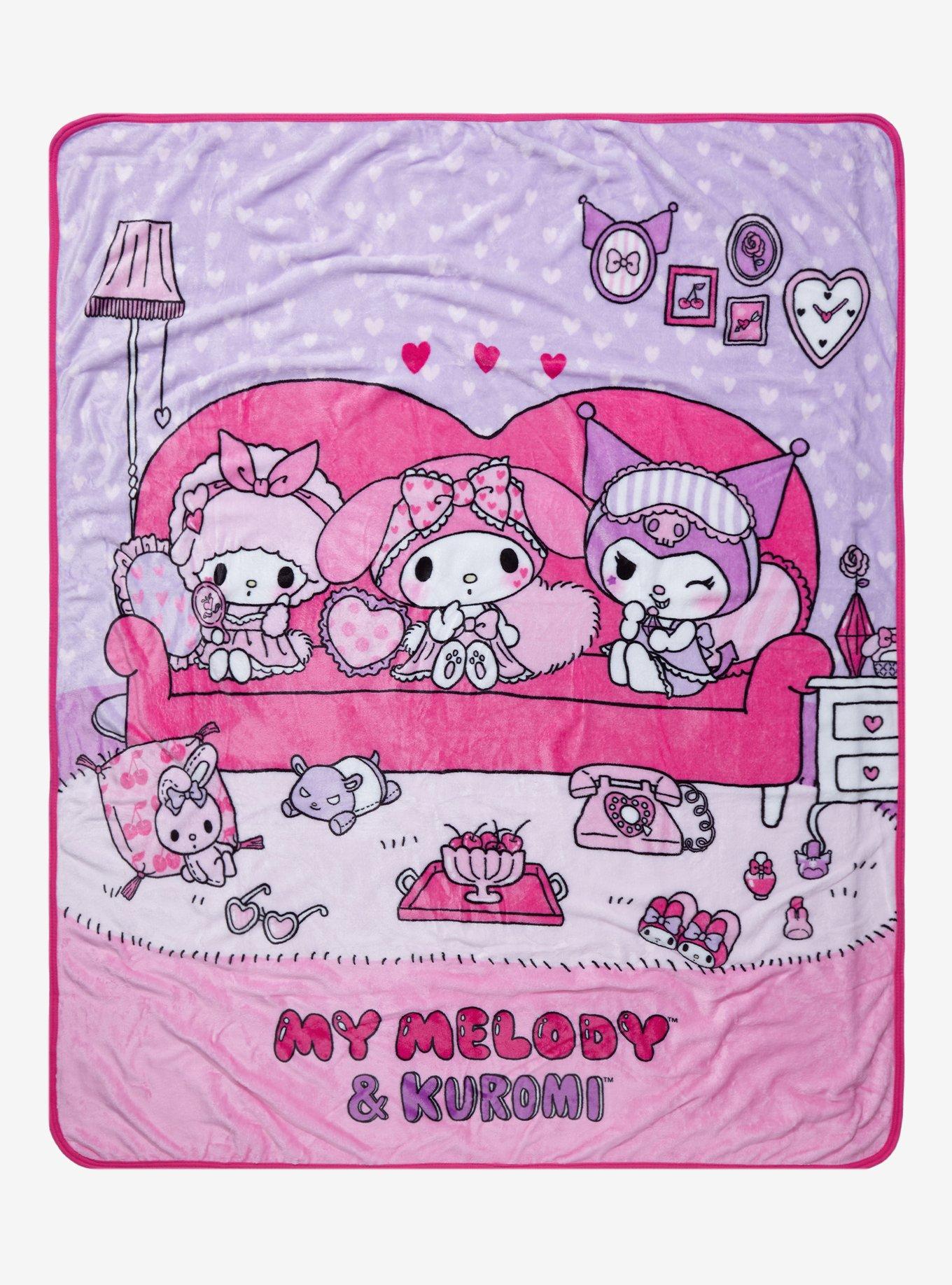 Sanrio My Melody Kuromi Warm Half Blanket 100 x 140 cm Face Xmas