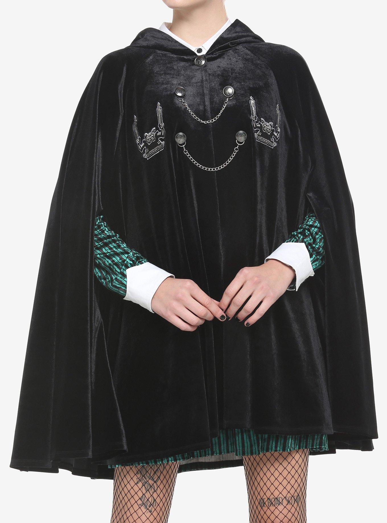 Her Universe Disney The Haunted Mansion Gargoyle Velvet Hooded Cape, DEEP BLACK, hi-res