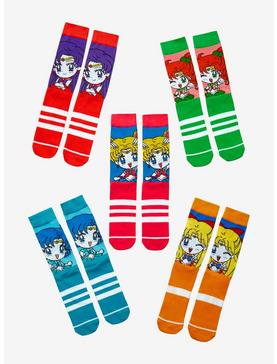 Sailor Moon Character Crew Socks 5 Pair, , hi-res