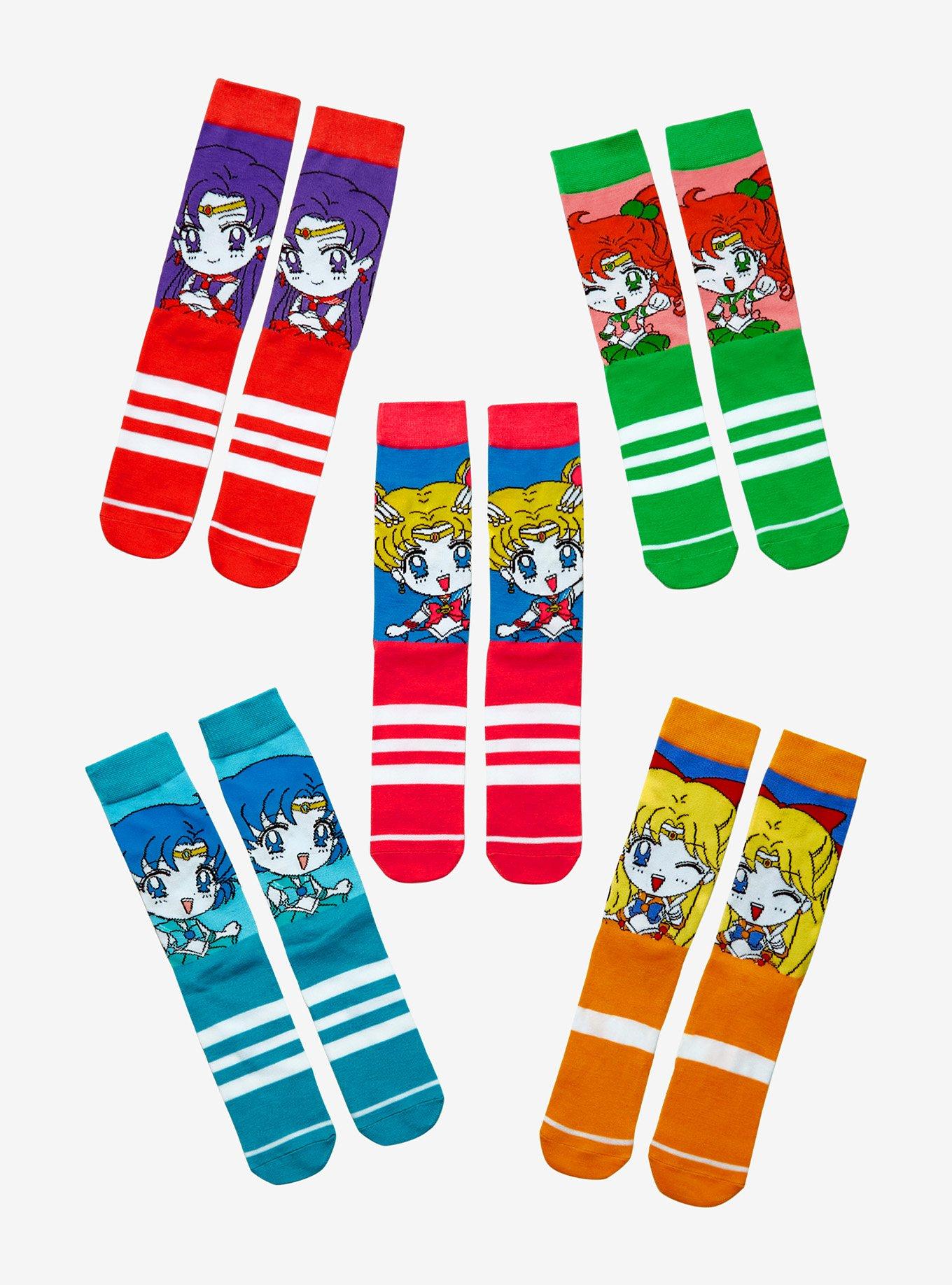 Sailor Moon Character Crew Socks 5 Pair, , hi-res