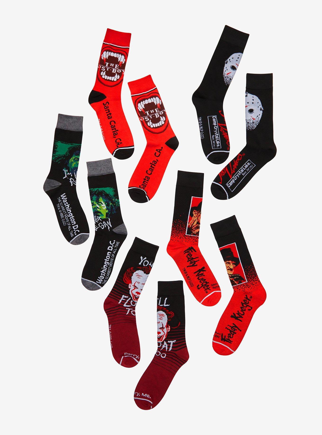 Warner Bros. Horror Icons Crew Socks 5 Pack, , hi-res