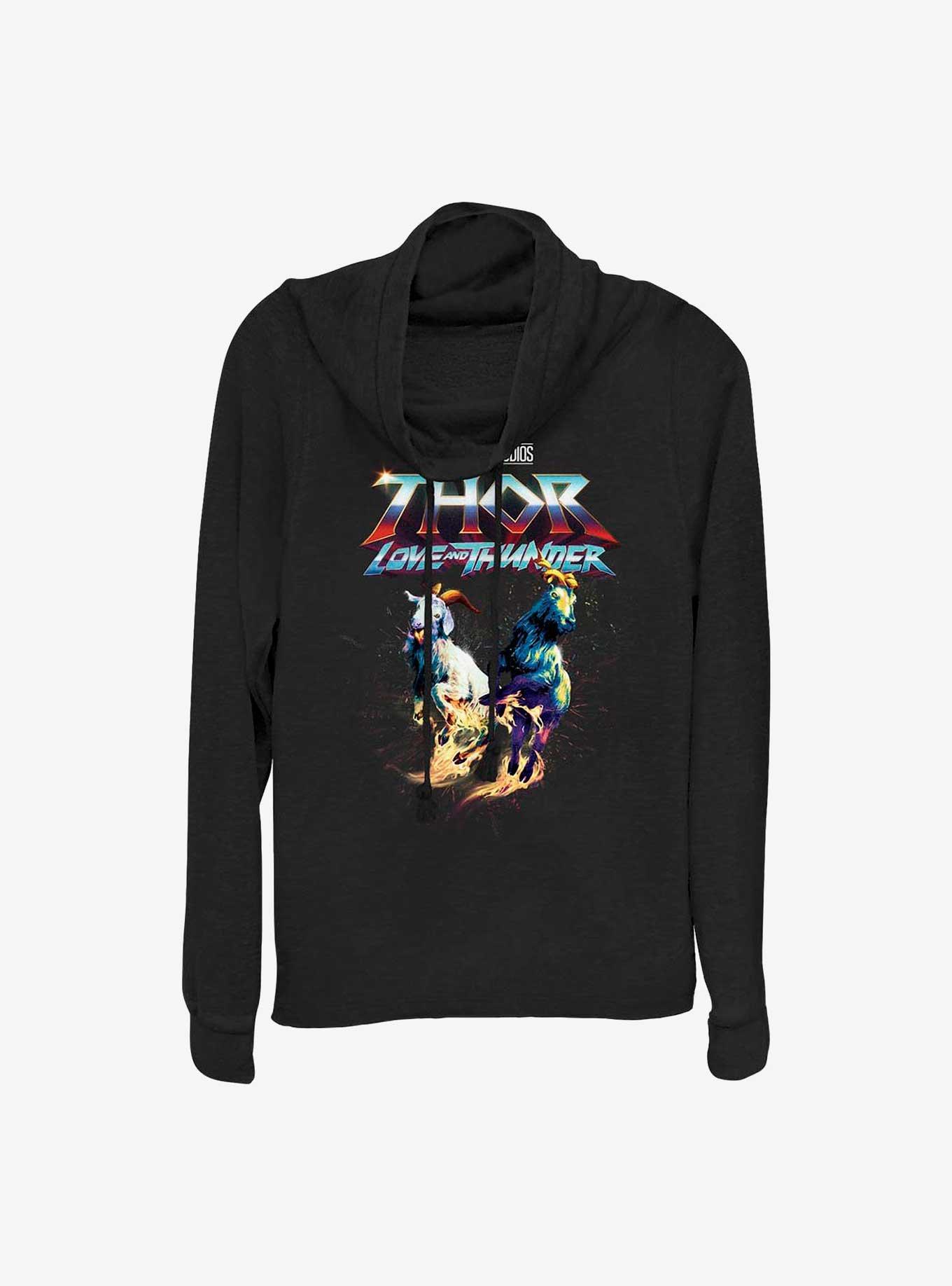 Marvel Thor: Love And Thunder Rainbow Goats Girl's Cowl Neck Long Sleeve Top, , hi-res