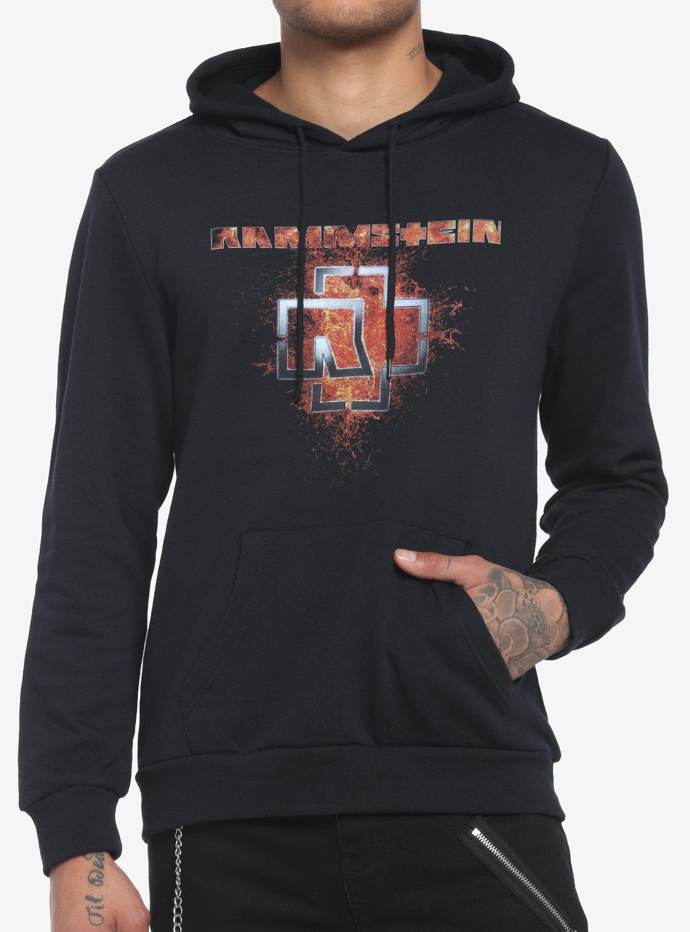 Rammstein Flames Logo Hoodie, BLACK, hi-res