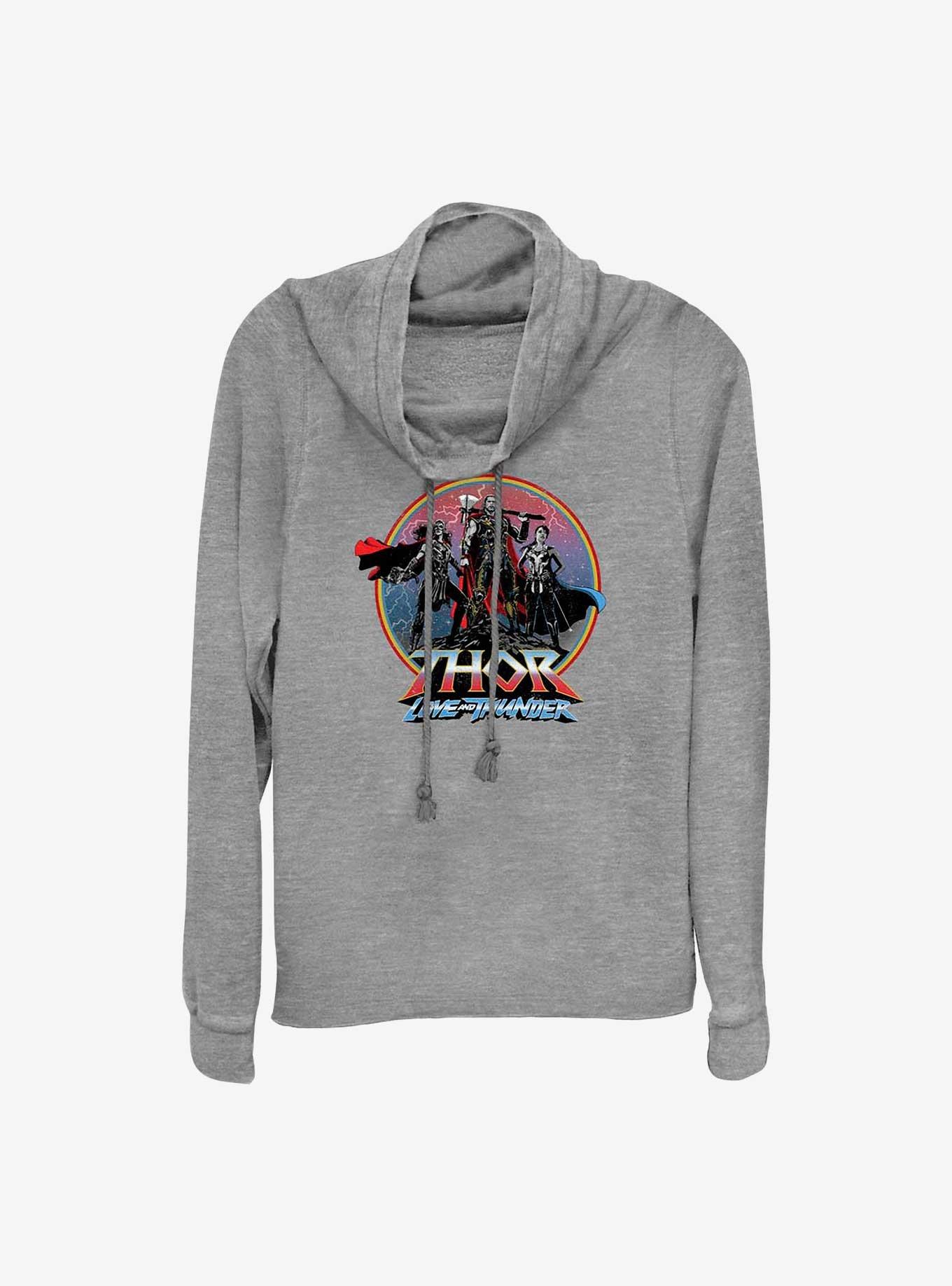 Marvel Thor: Love And Thunder Asgardians Circle Badge Girl's Cowl Neck Long Sleeve Top, , hi-res