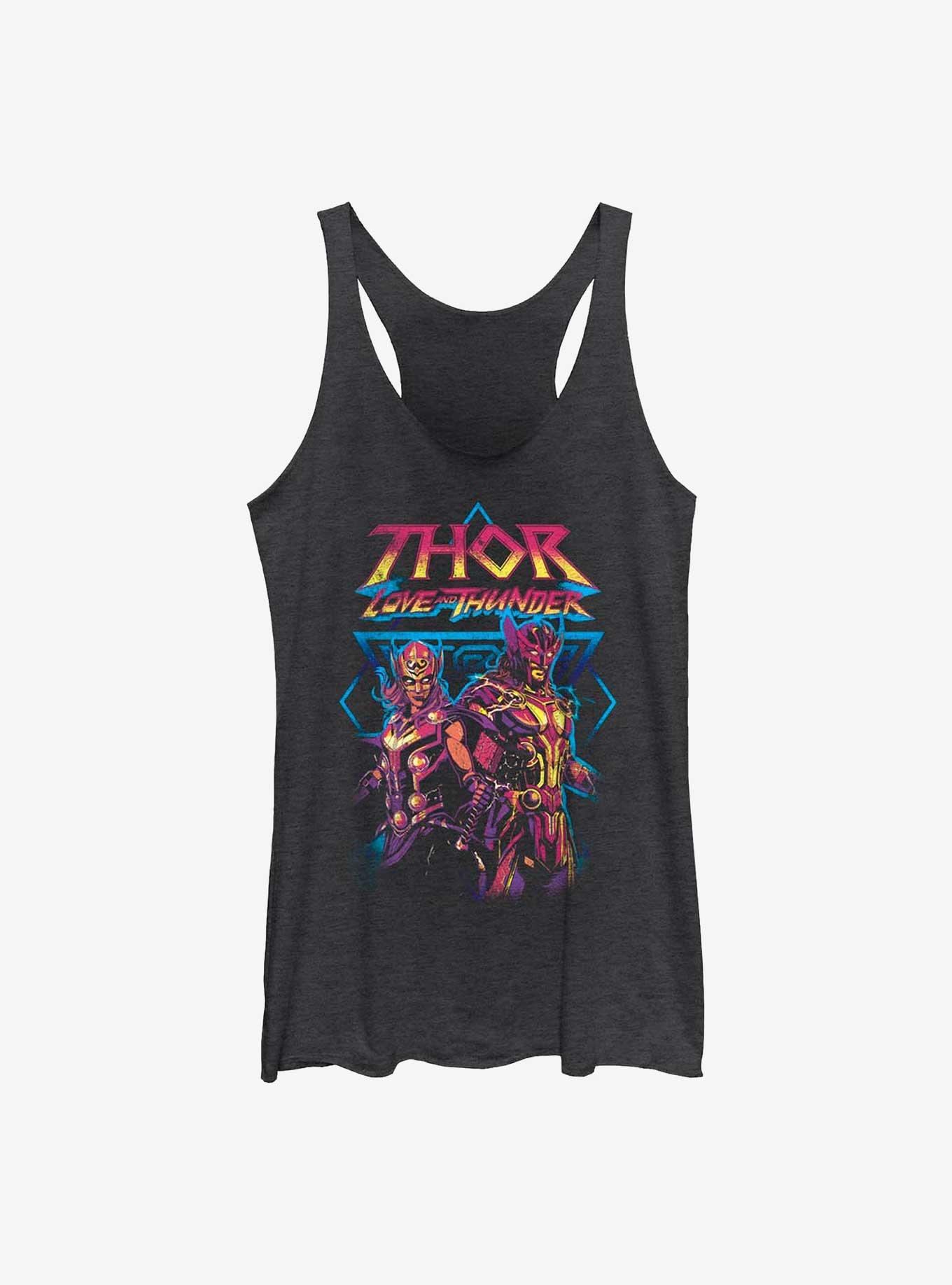 Marvel Thor: Love And Thunder Grunge Thunder Girl's Tank, BLK HTR, hi-res