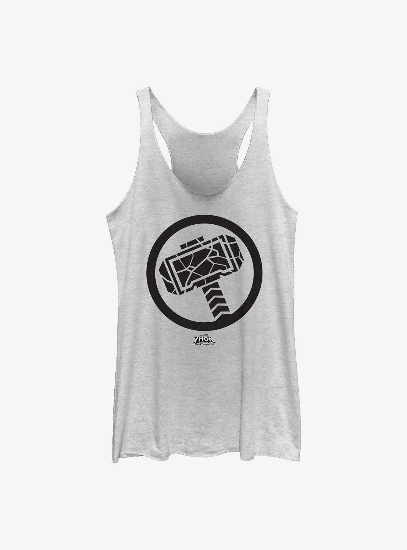 Marvel Thor: Love And Thunder Mjollnir Black Girl's Tank, WHITE HTR, hi-res