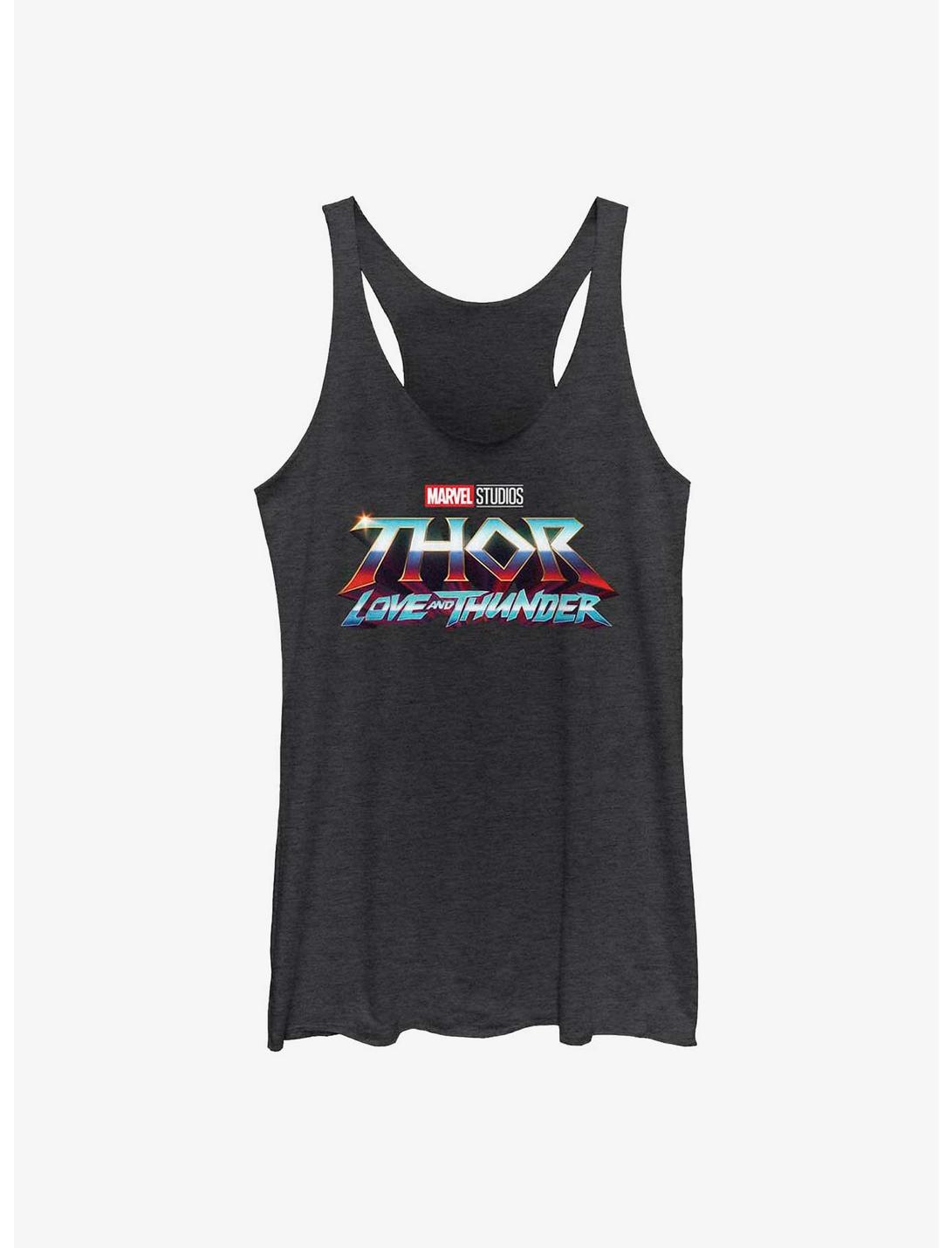 Marvel Thor: Love And Thunder Logo Girl's Tank, BLK HTR, hi-res