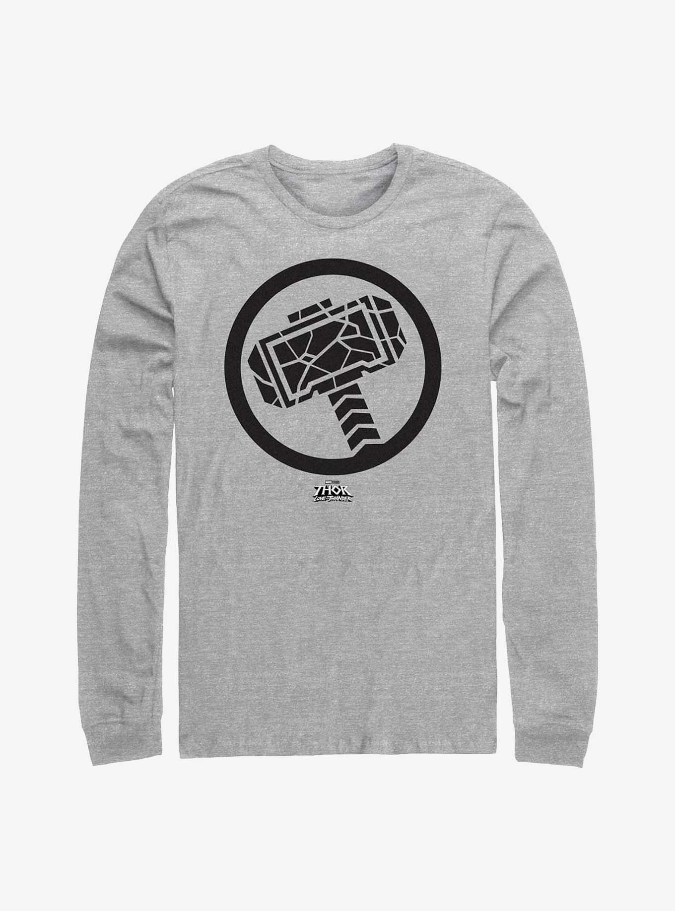 Marvel Thor: Love And Thunder Mjollnir Black Long Sleeve T-Shirt, ATH HTR, hi-res
