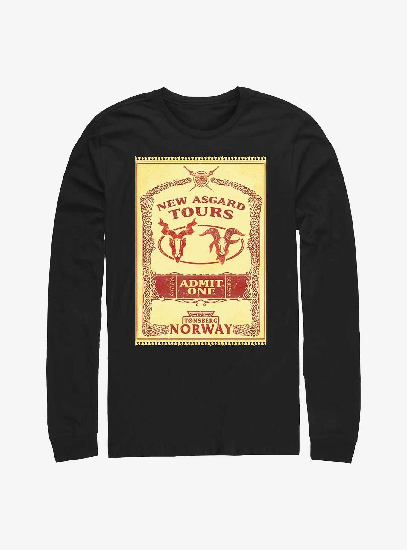 Marvel Thor: Love And Thunder Tours Poster Long Sleeve T-Shirt, BLACK, hi-res