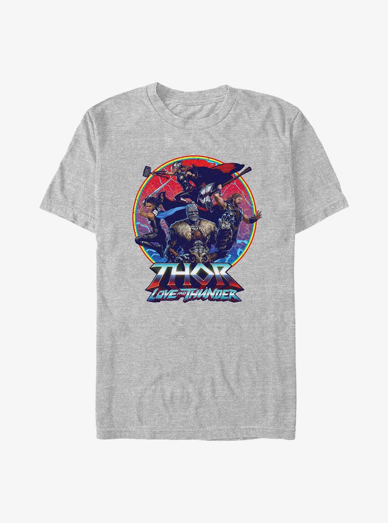 Marvel Thor: Love And Thunder Group Emblem T-Shirt, ATH HTR, hi-res