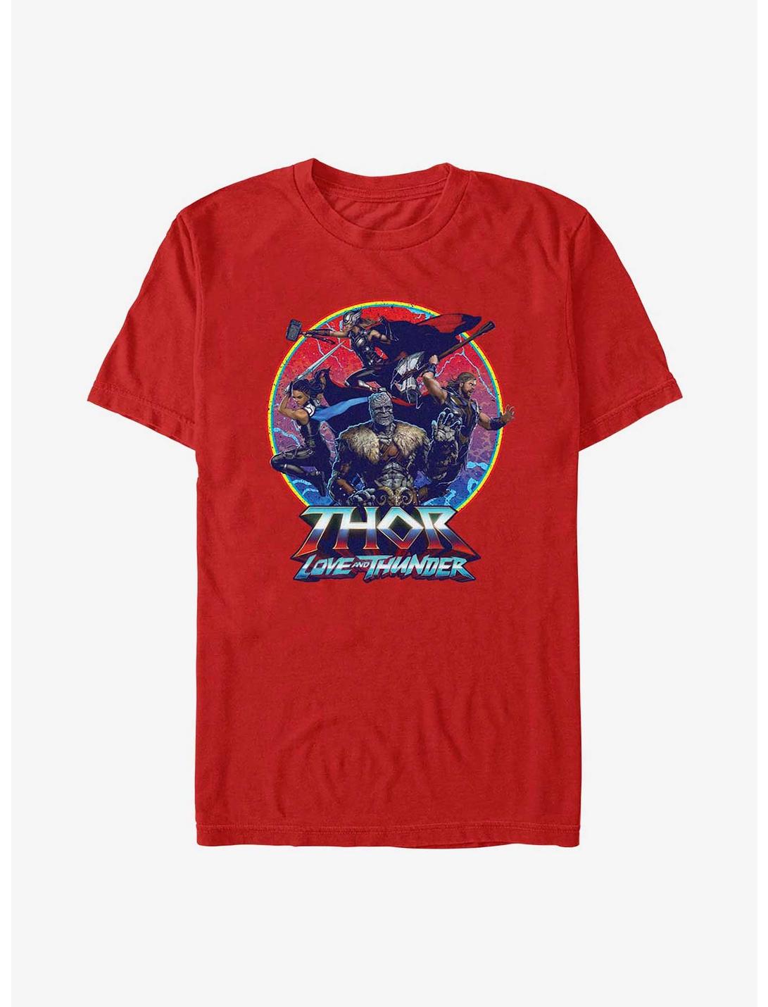 Marvel Thor: Love And Thunder Group Emblem T-Shirt, RED, hi-res