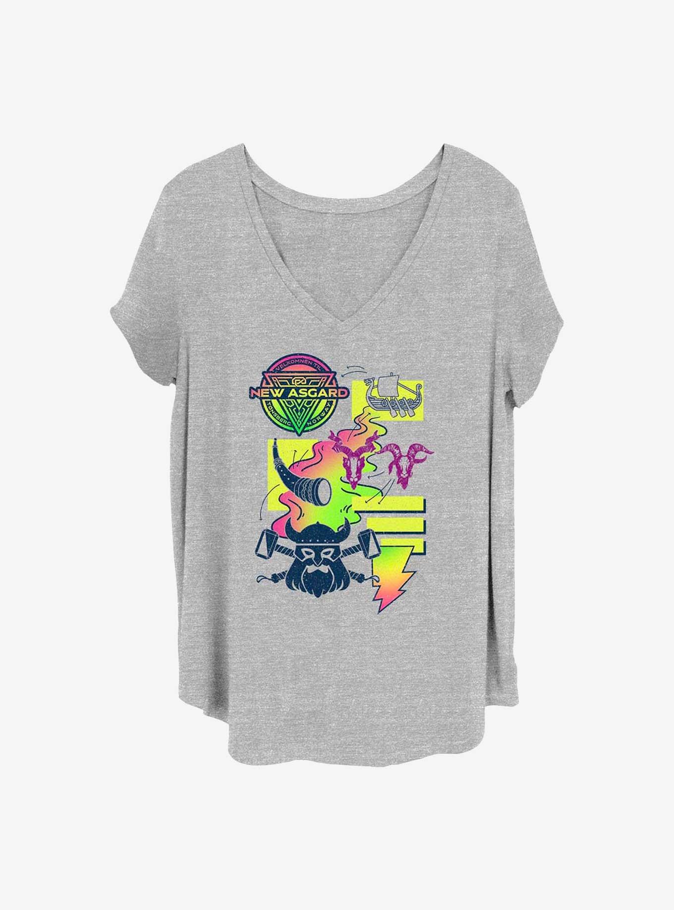 Marvel Thor: Love And Thunder New Asgard Girls T-Shirt Plus Size, HEATHER GR, hi-res