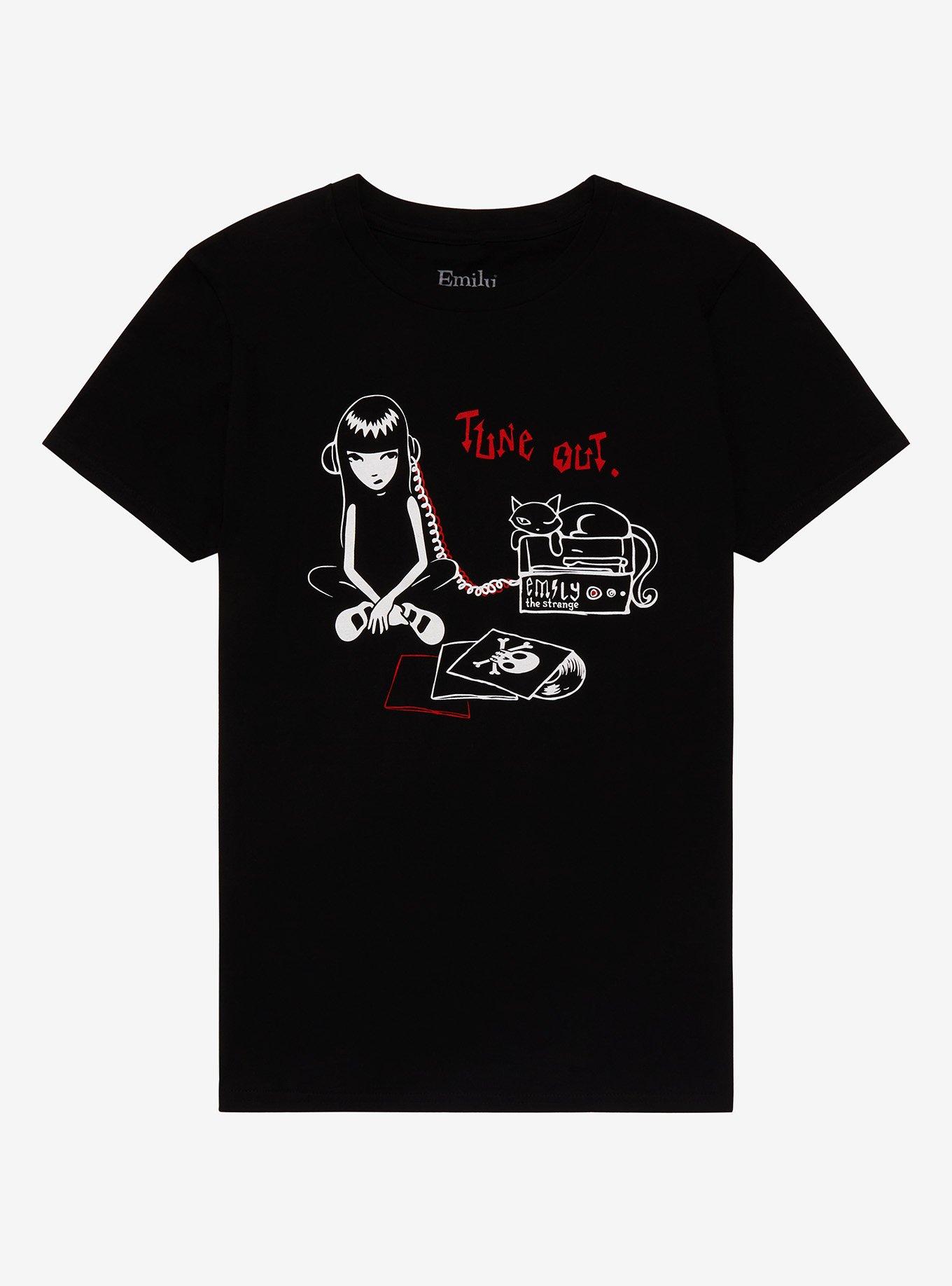 Emily The Strange Tune Out Girls T-Shirt, MULTI, hi-res